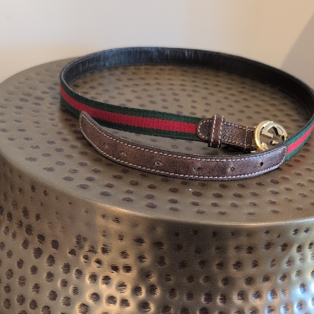 Gucci Women's Belt in Brown and Green - Picture 2 of 3